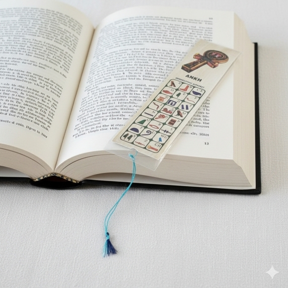 Egyptian 10 Bookmarks Papyrus Party Gifts Hyroglyphic Alphabet Pharoh King Queen - Picture 7 of 7